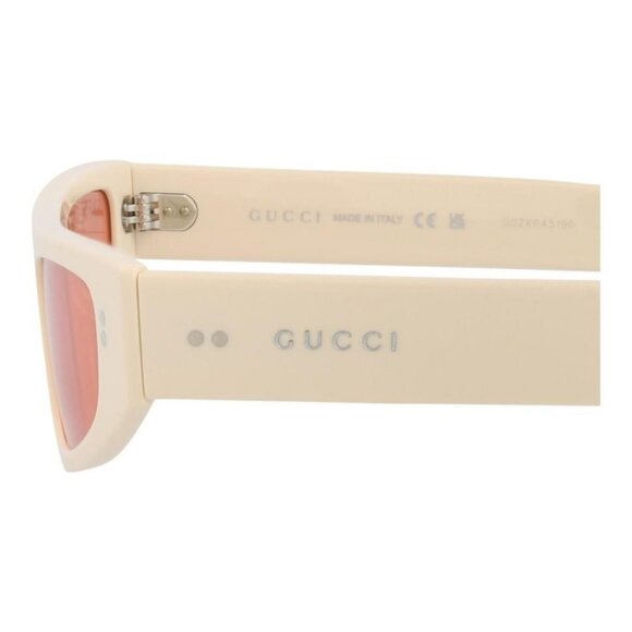 Gucci Womens Cat Eye Ivory Ivory Red Fashion Designer Eyewear - Picture 4 of 4